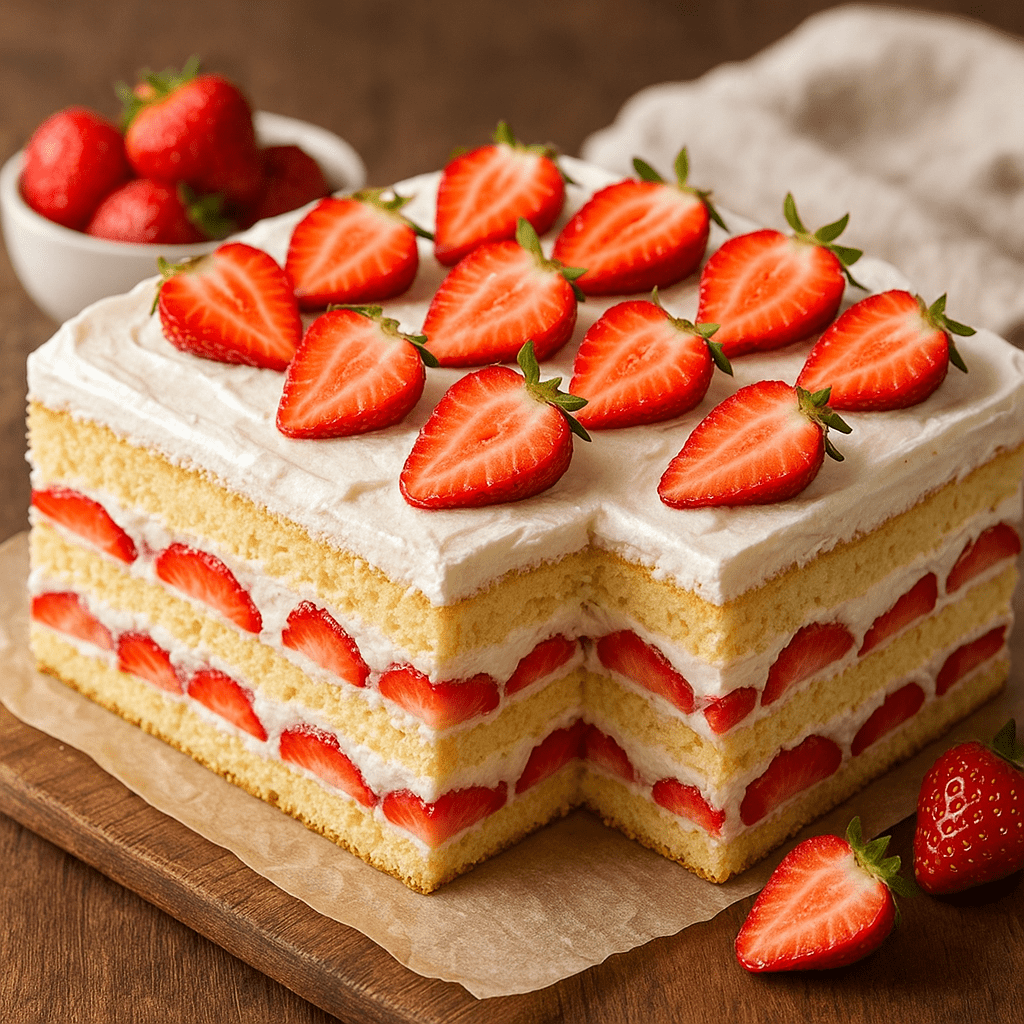 Strawberry Cream Cake Recipe – Soft, Fluffy, and Creamy Dessert