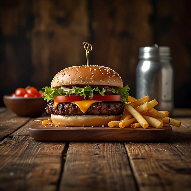 Homemade spicy chicken burger with lettuce and sauce